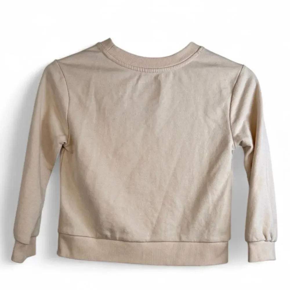 Cat & Jack Girls French Terry 'Merry' Cream Sweatshirt size XS